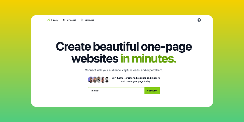 Limey one-page website builder