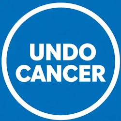 Blue circular logo with "UNDO CANCER" text.