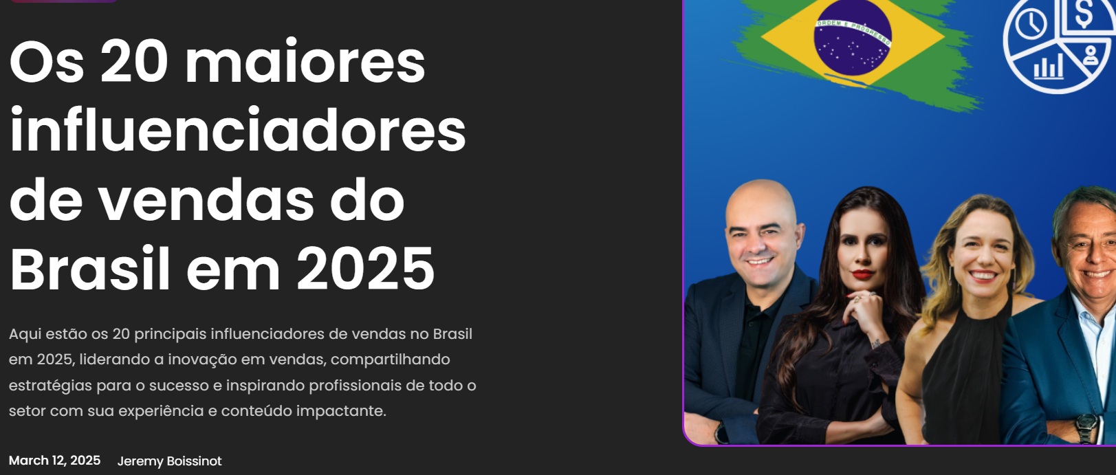 Lista dos maiores influencers de vendas do Brasil em 2025